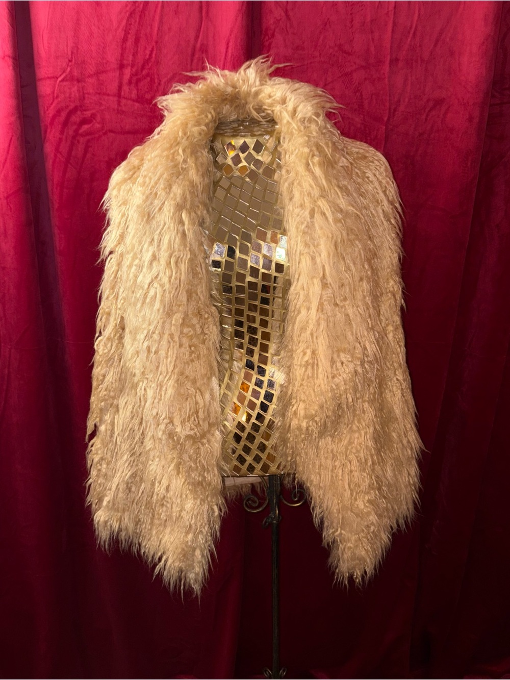 Signature Studio Plush Tan Faux Fur Teddy Vest